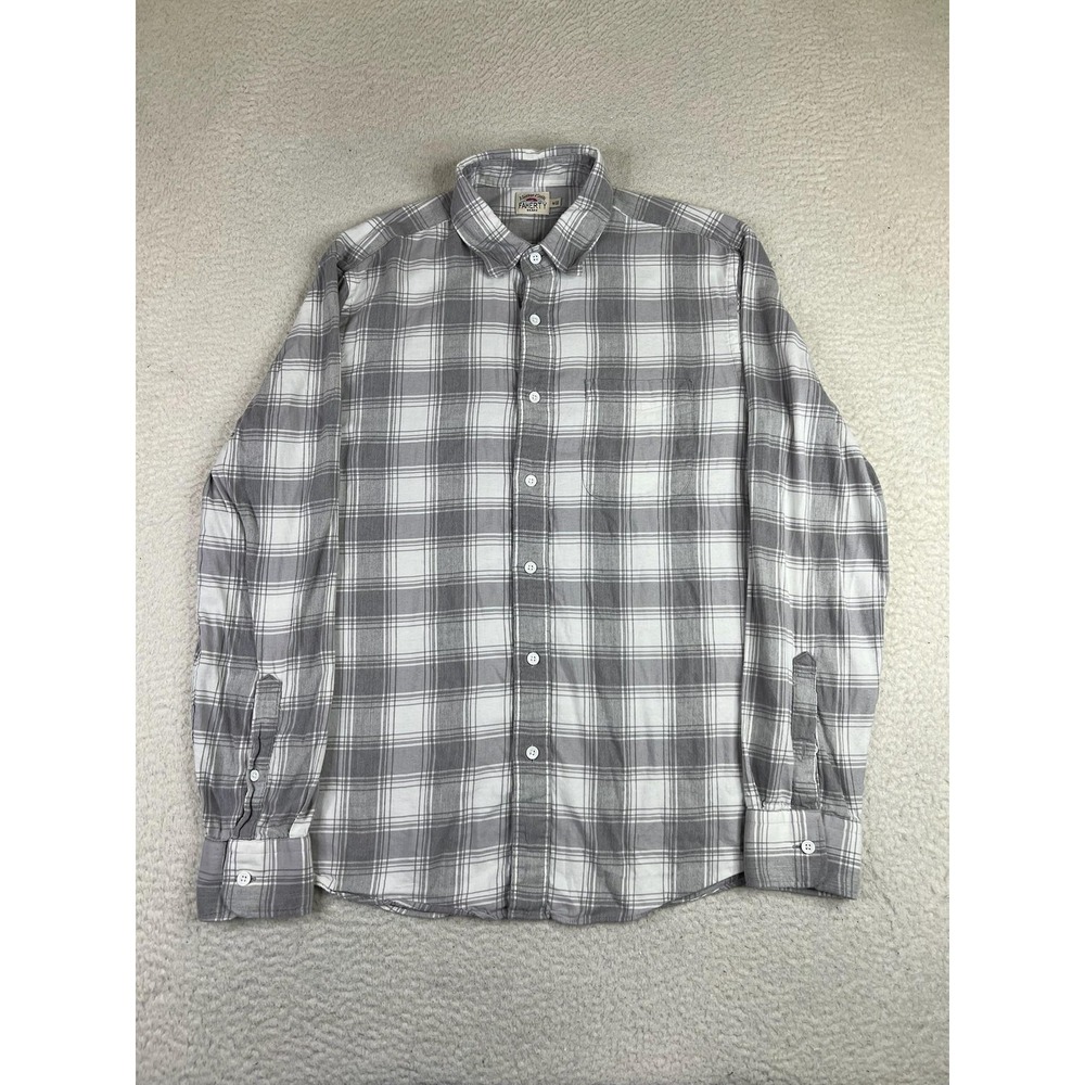 Faherty Shirt Mens Medium Gray Plaid EcoVero LS Movement Button Up Stretch